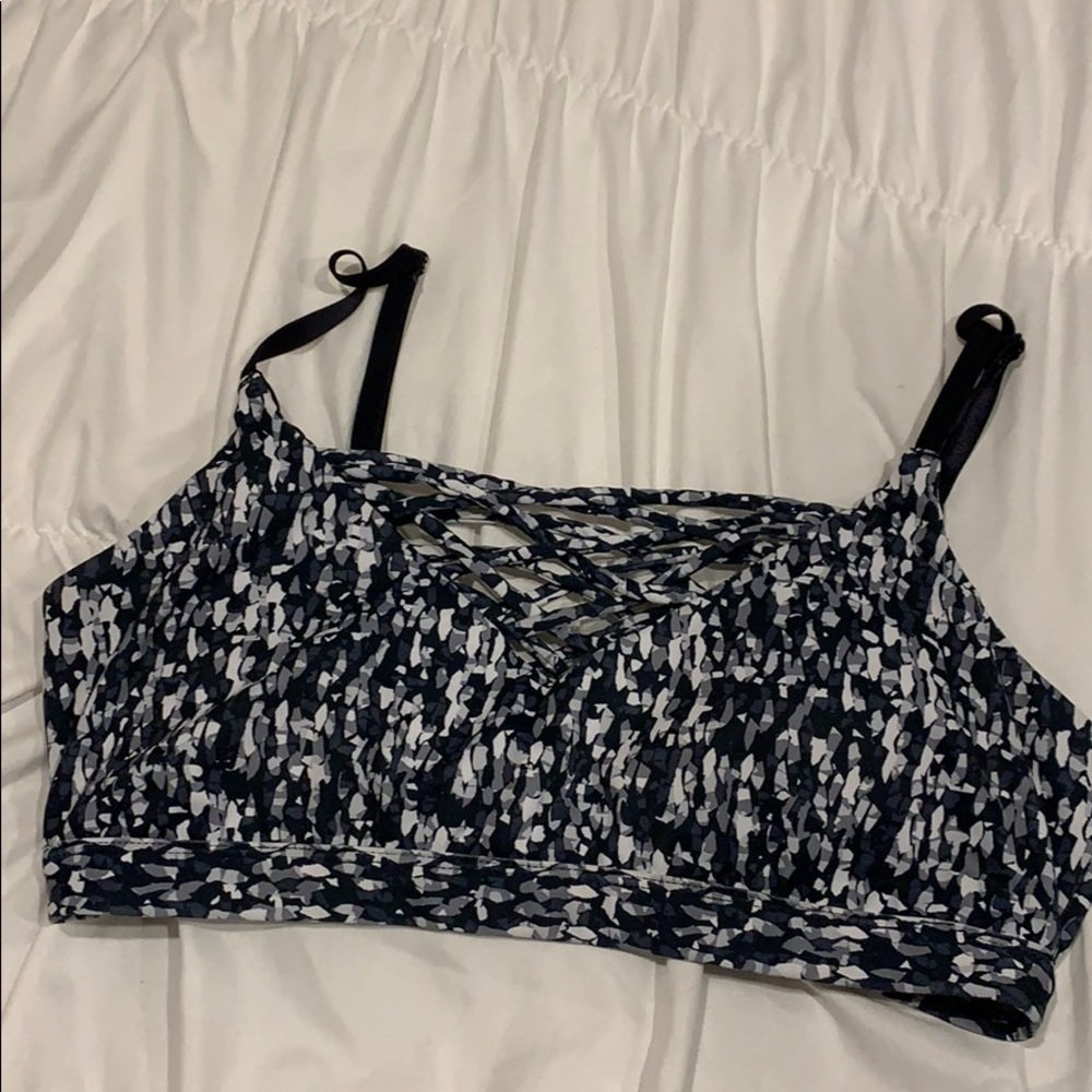 Patterned Sports Bra with cross front and back